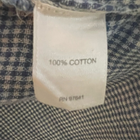 J.Jill 100% Cotton Gauzy Plaid Button Down Shirt Seaport Blue Size Medium - Picture 7 of 10